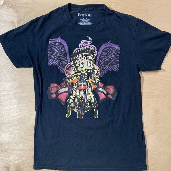 Betty Boop  Black Graphic T-Shirt Medium (GA) - Picture 3 of 7